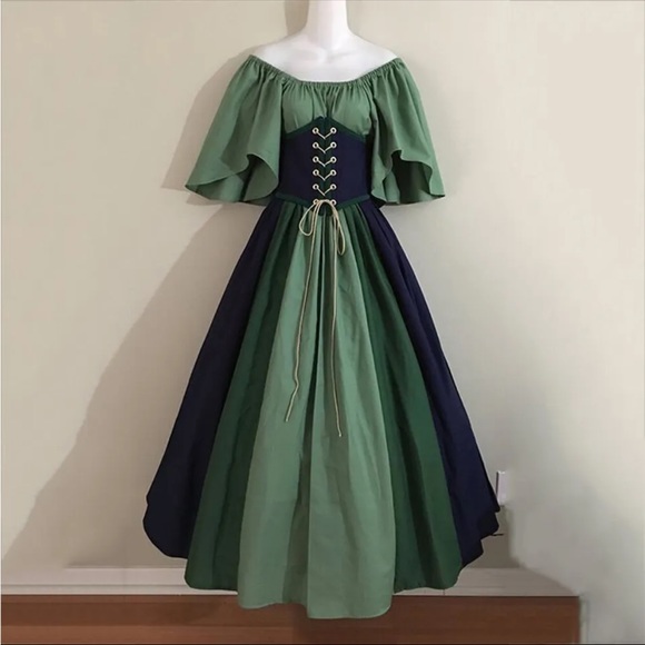 Womens Renaissance Medieval Victorian Fancy Dress Gothic Cosplay Vintage Costume - Picture 8 of 16